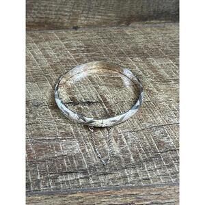 VINTAGE 925 SILVER FANCY BANGLE BRACELET SIGNED Fas925